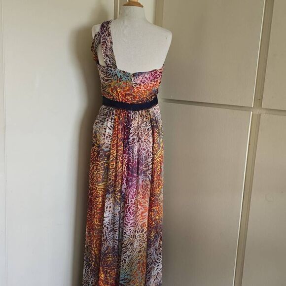 BCBG MaxAzria Inga One-Shoulder Silk Dress in begonia color. NWOT, Size 10. - Picture 7 of 11
